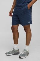 pantalon corto holgado de punto con bordado man navy