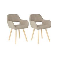 conjunto de 2 sillas tapizadas en tela gris pardo con patas de madera estilo eclectico moderno chicago