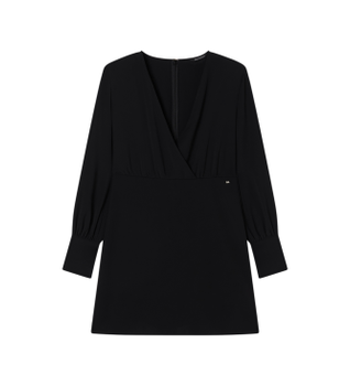A|X Armani Exchange para mujer. XW002205AF16125UC001 Vestido Regular V negro (L), Casual, Poliéster, Manga larga