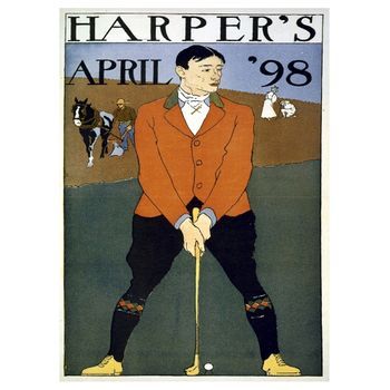 Legendarte - Cartel Publicitario Vintage Harper's April 1898 - Cuadro Lienzo, Impresión Digital Cm. 50x70
