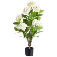 planta artificial en maceta con flores decoracion moderna de plastico para interiores hecha a mano 90 cm blanco hortensium