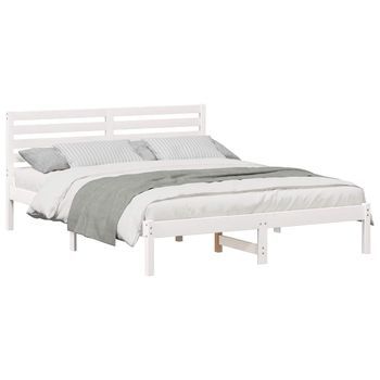 Cama Matrimonial | Cama Para Adulto | Estructura De Cama 160 X 200 Cm Madera De Pino Macizo