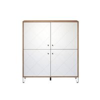 aparador alto de 4 puertas blanco mate l123 cm