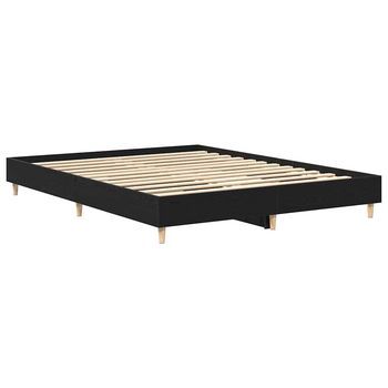 Estructura De Cama Roble Negro 150 X 200 Cm