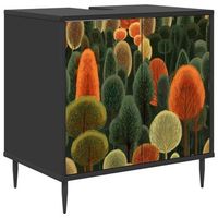 mueble de cuarto de bano zaandam roble negro 60 x 40 x 61 cm vidaxl