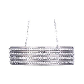 Lámpara De Techo Plateada 108 Cm Doble Luz Estilo Glam Cavone