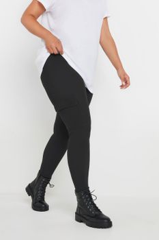 Yours Leggings Negros Bolsillos Cargo, Mujer Curvy Y Tallas Grandes, Yours