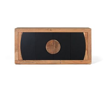 Aparador con 4 puertas en madera de acacia 76x160x40