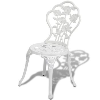 Sillas De Jardín Bistró 2 Uds | Silla De Exterior | Sillón Aluminio Fundido Blanco