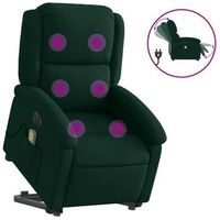 sillon de salon  silla  sillon masaje reclinable elevable terciopelo verde oscuro