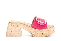 zapatilla de ante y rafia con hebilla hot pink 39