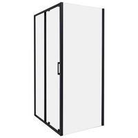 cabina de ducha vidrio templado una puerta negro 80 x 100 x 185 cm yoro