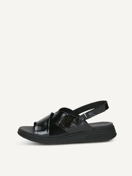 CAPRICE Sandal, black, made of Leather without heel, Size 39
