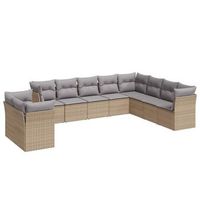 juego de sofas jardin con cojines beige 10 pzas ratan sintetico vidaxl