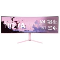 monitor arozzi nova 49 dual qhd 165hz va curvo 4ms altura ajustable rosa