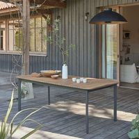 mesa de teca maciza y aluminio 200cm