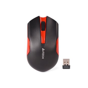 Ratón A4Tech G3-200N inalámbrico RF 1000 DPI negro rojo ambidiestro