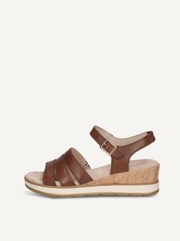 CAPRICE Heeled sandal, brown, made of Leather with Wedge heel, Size 36
