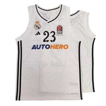 Camiseta Sergio Llull Real Madrid Baloncesto Adidas Junior primera equipación blanca 2024-25 Euroliga