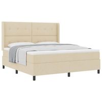 cama tipo box spring con cojin manual crema 200 x 180 cm tela vidaxl