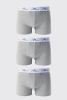 pack de 3 calzoncillos con letras man gris