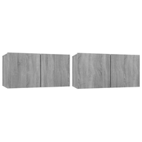 muebles para tv  muebles de salon colgantes 2 uds madera gris sonoma 60x30x30 cm cfw52994