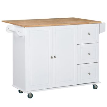 Carrito de cocina 128.8x75.5x92.5 cm blanco