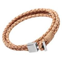 pulsera natural cierre acero grabado