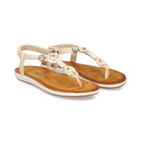 exe sandalias planas mujer - blanco talla 36