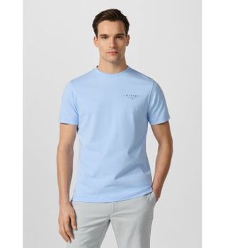 Hackett London para hombre. HM5000130 Camiseta Hs Club House azul (S), Casual, Algodón, Manga corta