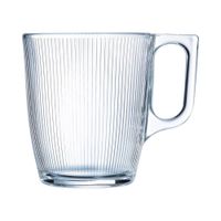 set 6 mugs vidrio templado transparentes 25 cl