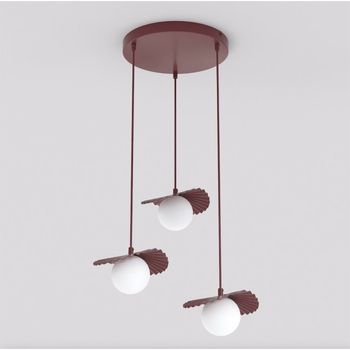 Lámpara de techo valbona granate (3 luces)