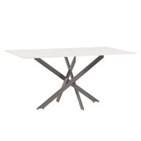 mesa de interior 160x90 cm tablero de vidrio marmol rosatortola