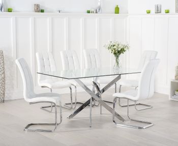 Denver 160cm Glass Dining Table with Lorin Chairs
