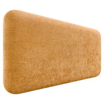 Dhome Cabecero Tapizado En Lana Liso Redondeado Para Pared Acústicos Cabeceros Absorbentes Cabezal Cama Dormitorio (mostaza, 110cm)