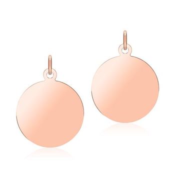 Colgante con pareja grabada de plata 925 chapada en oro rosa