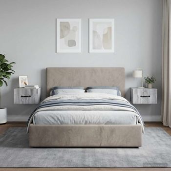 Mesita De Noche De Pared (2 Uds) - Dormitorio - Madera De Ingeniería - Gris Sonoma (34.5x33x20cm)