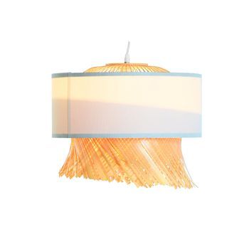 Lampara Techo Bambu Poliester 40x40x39 E27 Flecos