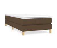 cama box spring con colchon tela marron oscuro 80x200 cm