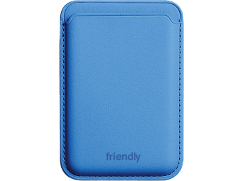 Tarjetero para móvil - Friendly License FRTAR008, TPU y Adhesivo 3M, Magsafe, Azul Ultramar