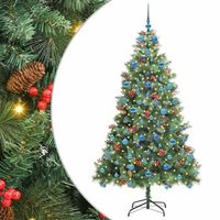 arbol de navidad artificial verde 210 cm pvc y metal vidaxl