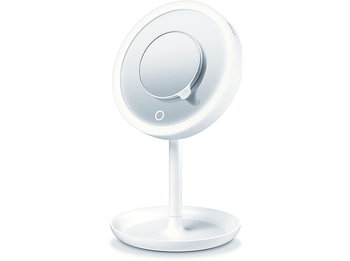 Espejo lumínico - Beurer BS 45, 5 intensidades, Luz LED, Sensor táctil, magnético, Blanco