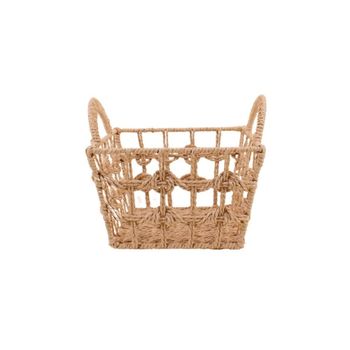 Cesta con asas trenzadas natural 25x25cm