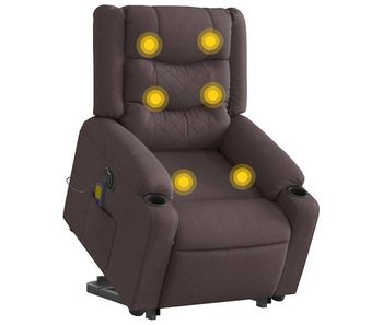 Sillón masaje eléctrico reclinable - sillón relax elevable tela marrón oscuro