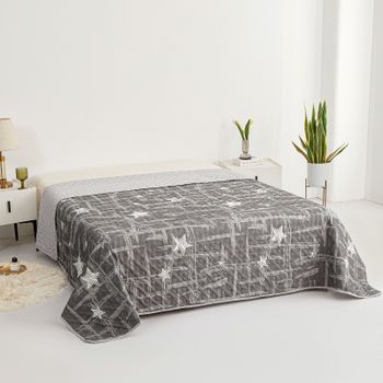 Colcha Bouti Ligera Reversible | Tacto Suave y Reverso Gris