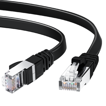 Aigostar Cable Ethernet Cat7 de 10M, Cable de Red Plano RJ45 Gigabit LAN de Alta Velocidad, de10Gbps y 600Mhz para Switch, Rúter, Módem, Panel de Conexión, PC (Negro)