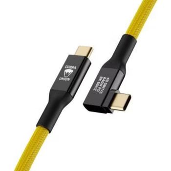 Cable USB-C USB4 Cobra 240W 40Gbps 0,3m Angulado