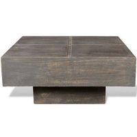 mesa de cafe  mesa de centro cuadrada madera maciza de mango marron oscuro