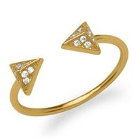 anillo piramide circonita 925 plata dorada