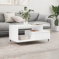 mesa de centrormesa auxiliarrmesa de cafe madera contrachapada blanca 90x49x45 cm cfw773139